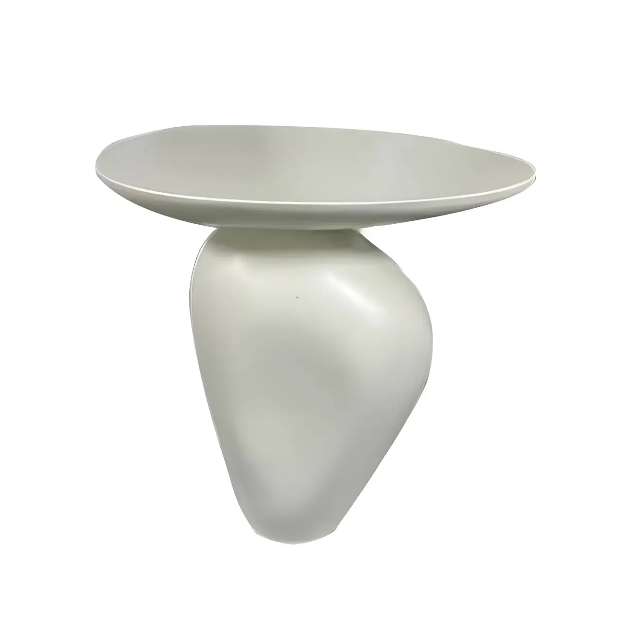 Contemporary Fiberglass Free Form End Table with Steel Base Image - 4 | homeyfad