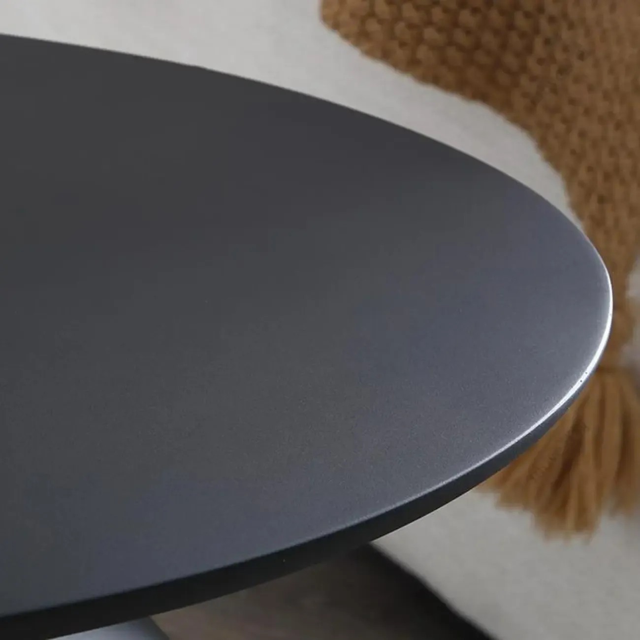 Contemporary Fiberglass Free Form End Table with Steel Base Image - 11