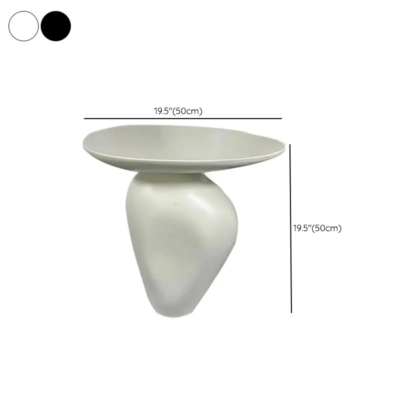 Contemporary Fiberglass Free Form End Table with Steel Base #size