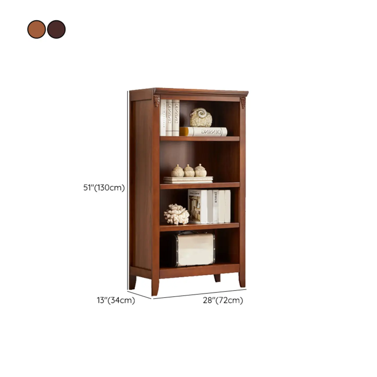 Dark Walnut Modern Vertical Adjustable Shelving Wood Bookcase #size | homeyfad