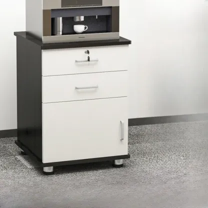 Elegant Wooden Filing Cabinet with Lock and Casters for Office Image - 7