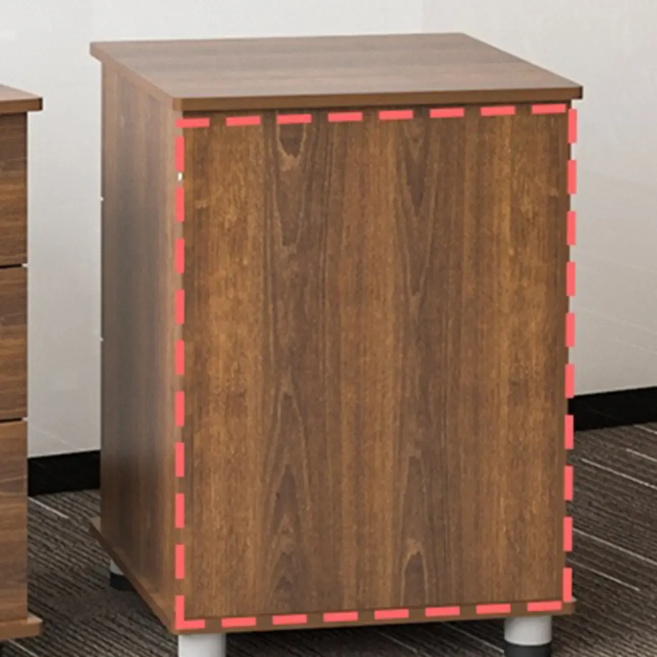 Elegant Wooden Filing Cabinet with Lock and Casters for Office Image - 12