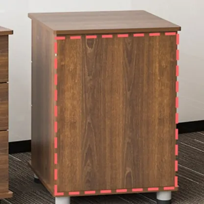 Elegant Wooden Filing Cabinet with Lock and Casters for Office Image - 12