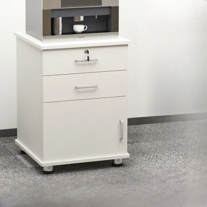 Elegant Wooden Filing Cabinet with Lock and Casters for Office Image - 20