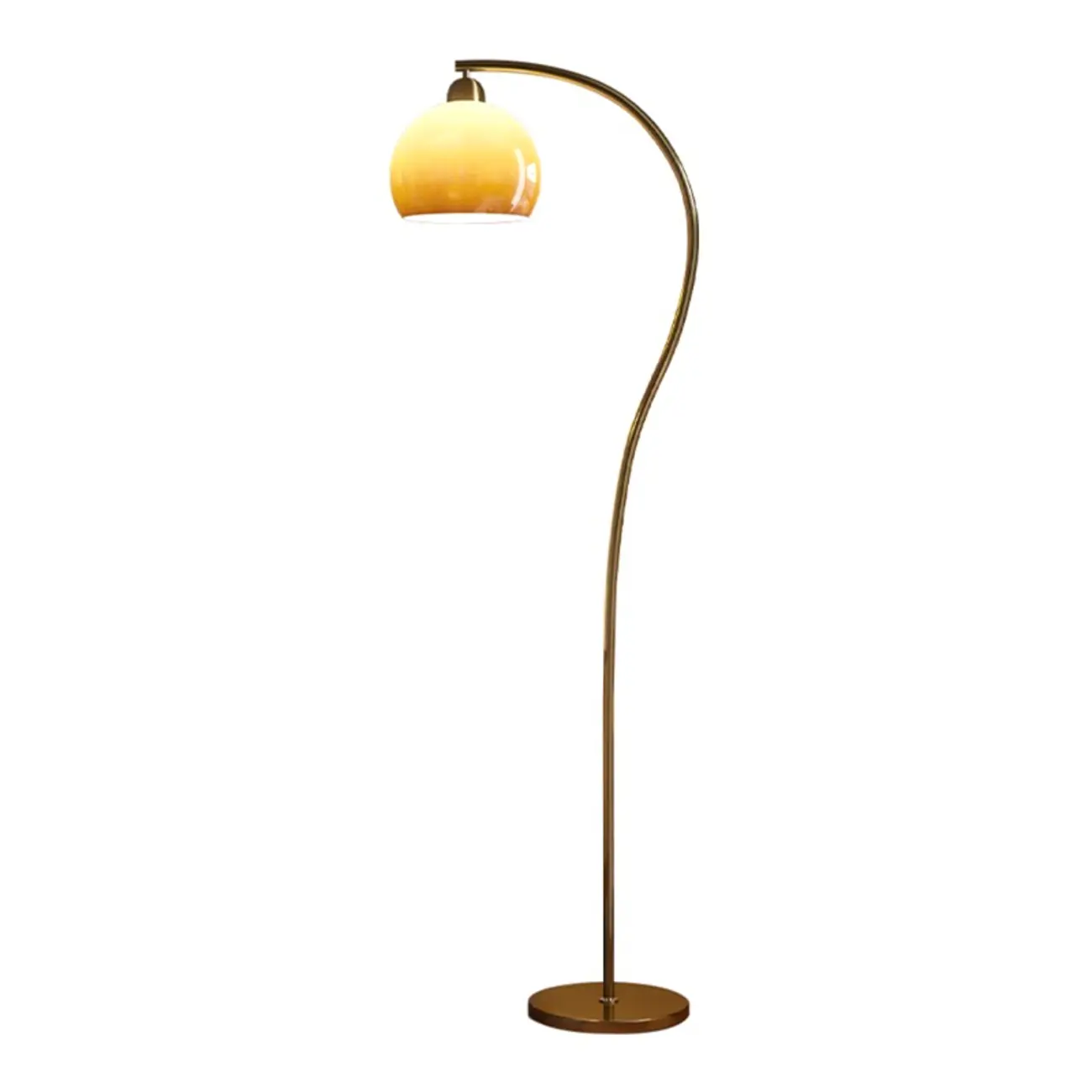 Modern Arc Floor Lamp with Glass Dome Shade for Living Room | homeyfad
