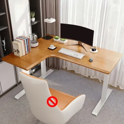 71in L-Shaped Wood Adjustable Standing Desk Image - 5