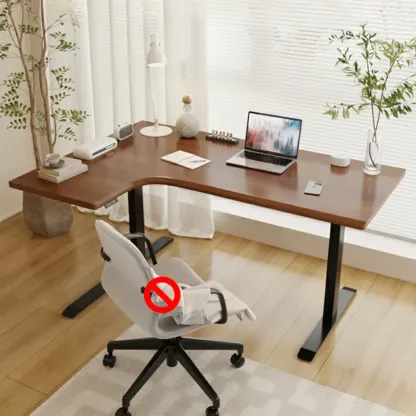71in L-Shaped Wood Adjustable Standing Desk Image - 7
