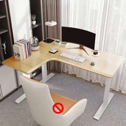 71in L-Shaped Wood Adjustable Standing Desk Image - 10
