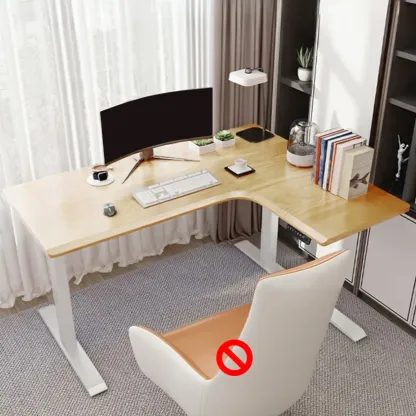 71in L-Shaped Wood Adjustable Standing Desk Image - 11