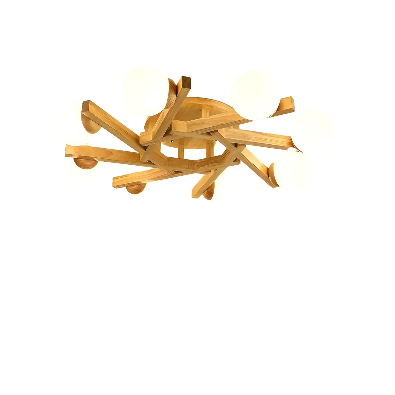 Modern Glass Shade LED Semi Flush Ceiling Light for Living Room Image - 3 | homeyfad