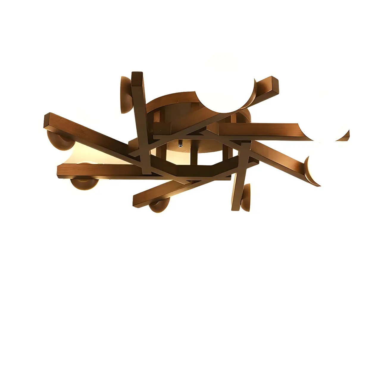 Modern Glass Shade LED Semi Flush Ceiling Light for Living Room Image - 8 | homeyfad