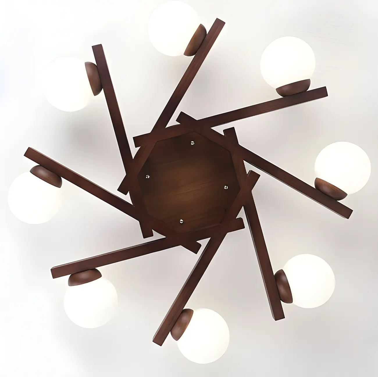 Modern Glass Shade LED Semi Flush Ceiling Light for Living Room Image - 12 | homeyfad