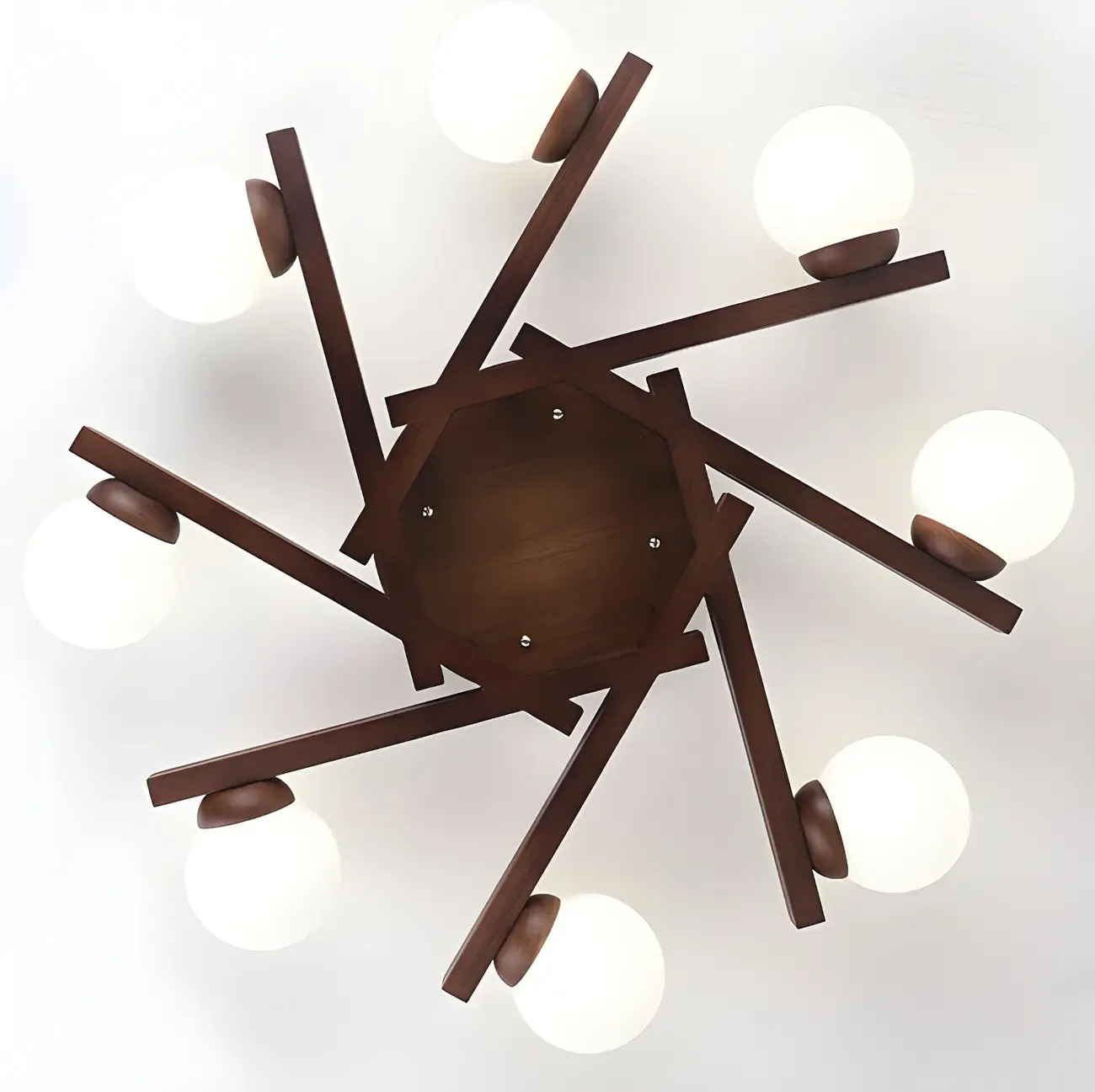 Modern Glass Shade LED Semi Flush Ceiling Light for Living Room Image - 12