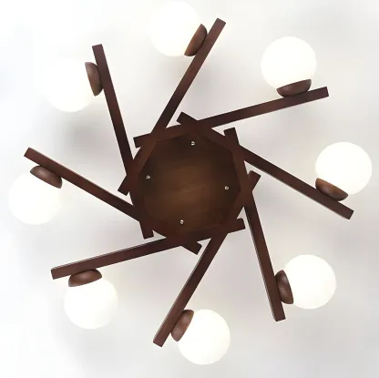 Modern Glass Shade LED Semi Flush Ceiling Light for Living Room Image - 12