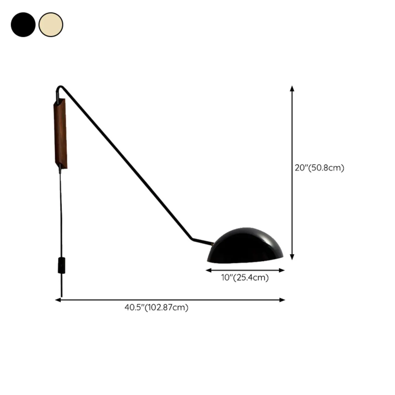 Rounded Dome Metal Simplicity 1-Light Swing Arm Wall Light Image - 12 | homeyfad