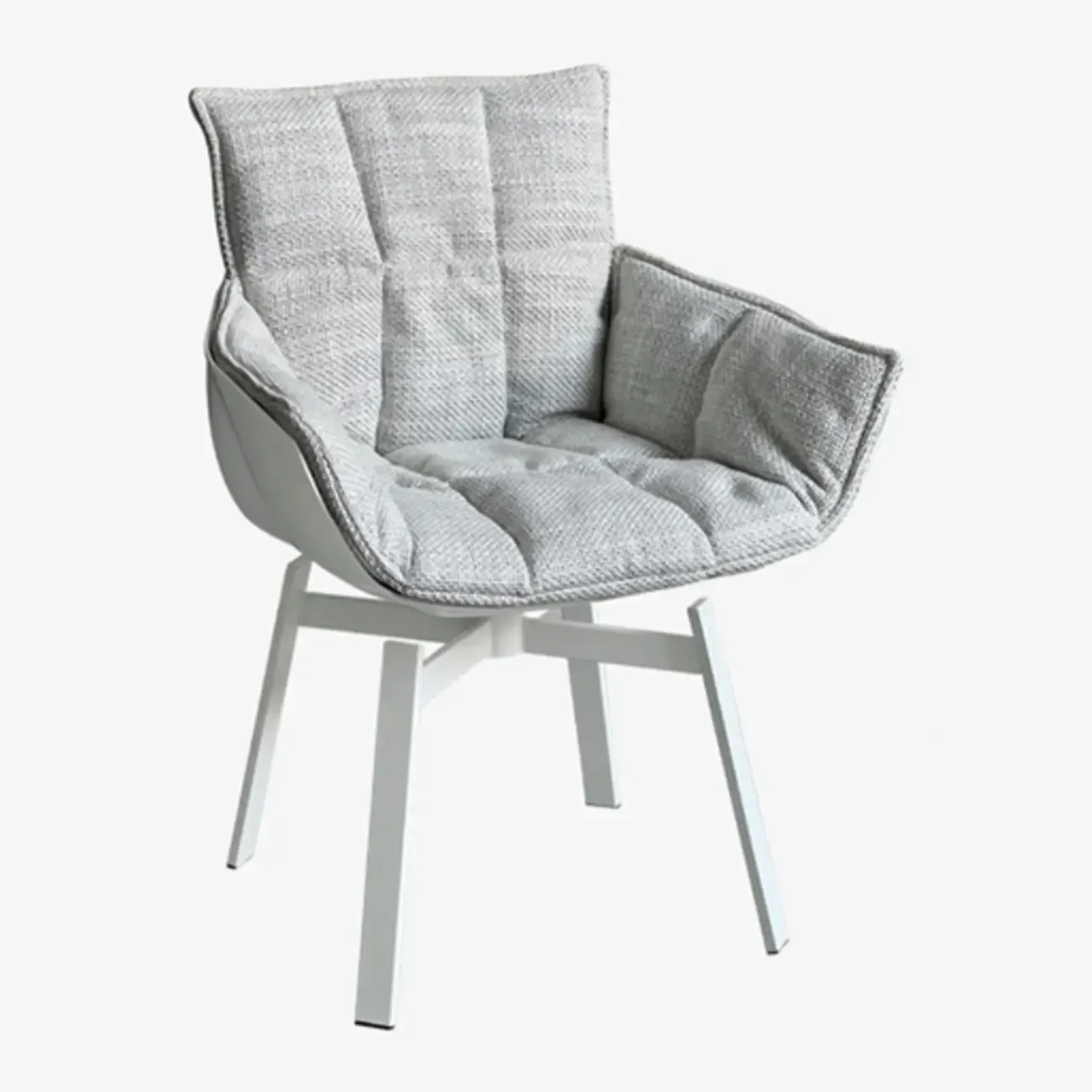 Swivel Modern Faux Leather Armrest Dining Chair Low Bak Image - 5