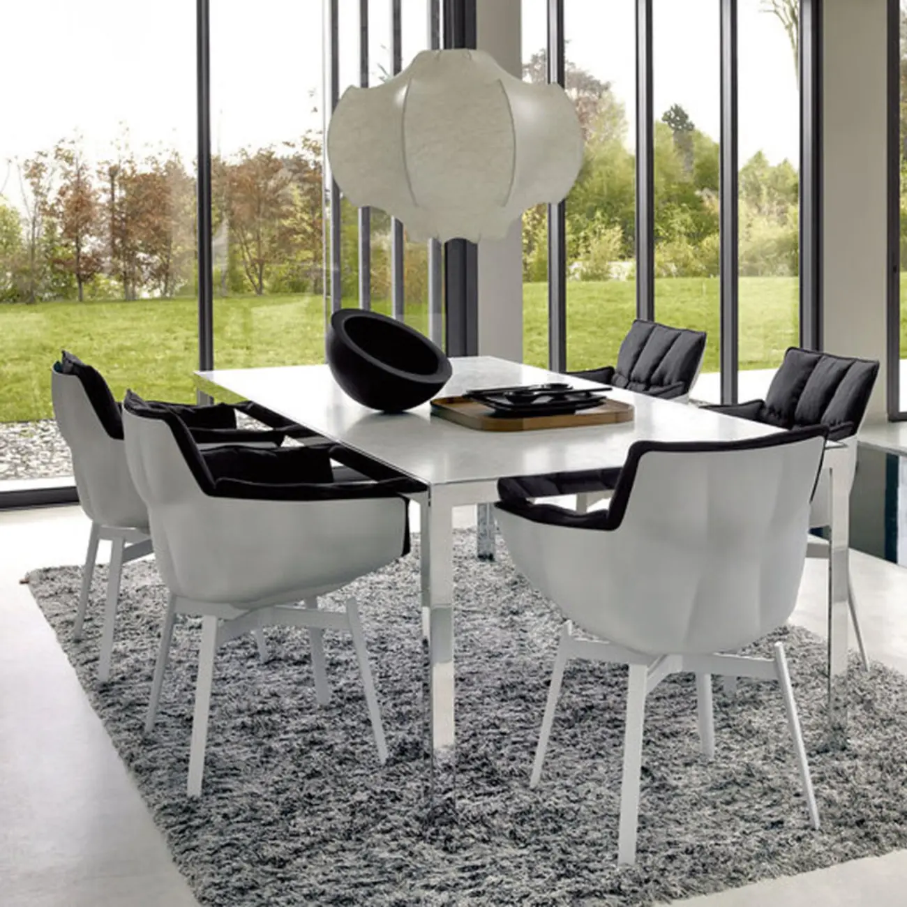 Swivel Modern Faux Leather Armrest Dining Chair Low Bak Image - 6 | homeyfad