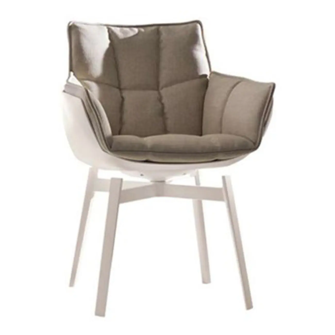 Swivel Modern Faux Leather Armrest Dining Chair Low Bak Image - 9 | homeyfad