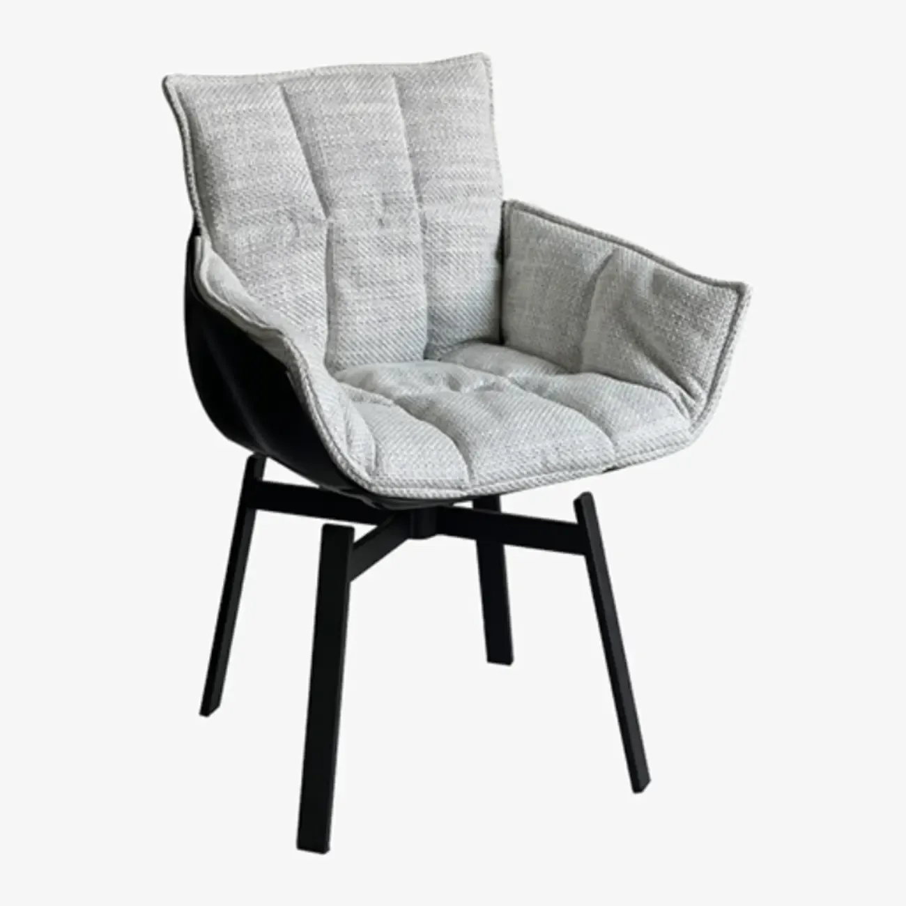 Swivel Modern Faux Leather Armrest Dining Chair Low Bak Image - 15