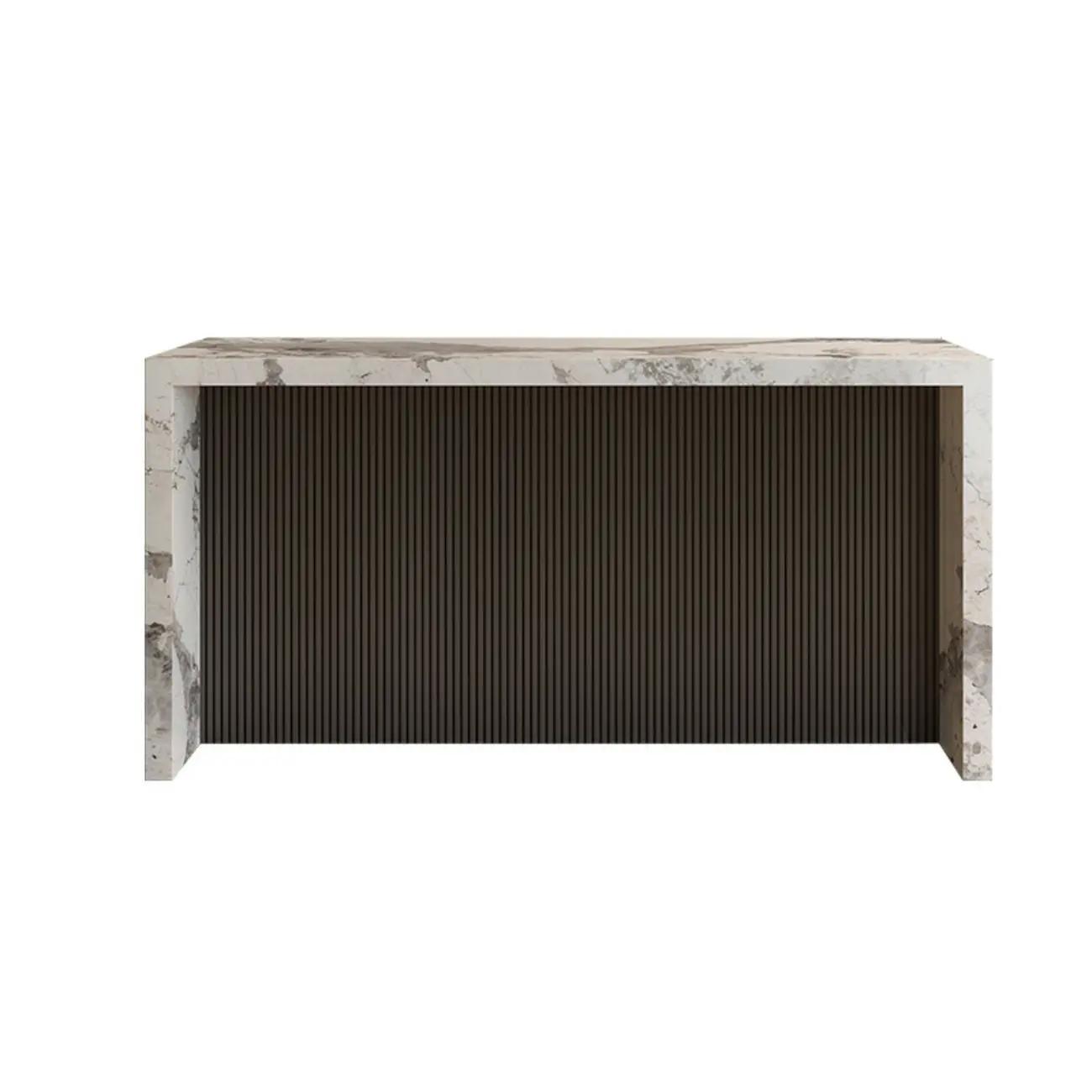 Minimalist Rectangular Off-White Marble Bar Tables Image - 2 | homeyfad