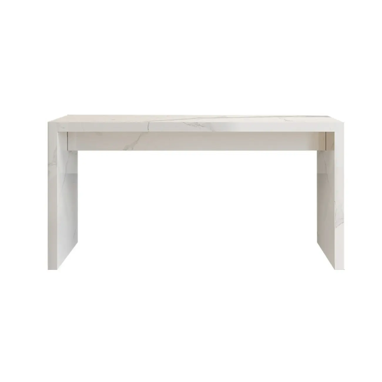 Minimalist Rectangular Off-White Marble Bar Tables Image - 5 | homeyfad