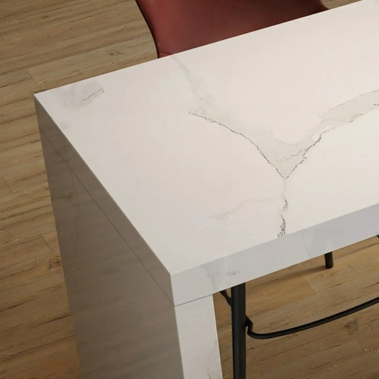 Minimalist Rectangular Off-White Marble Bar Tables Image - 11 | homeyfad