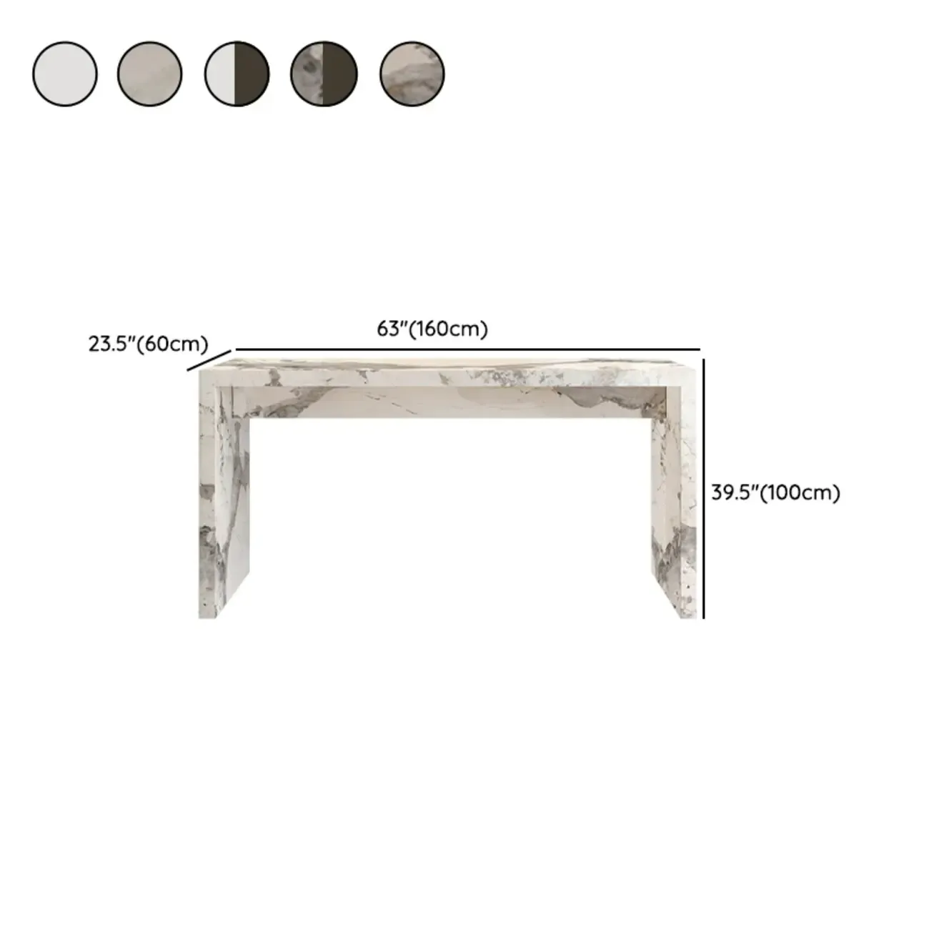 Minimalist Rectangular Off-White Marble Bar Tables Image - 14