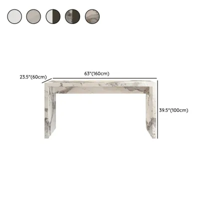 Minimalist Rectangular Off-White Marble Bar Tables Image - 14