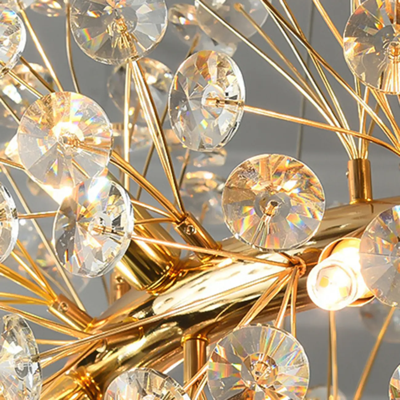 Gold Crystal Spherical Glass Modern Chandelier Light Image - 14 | homeyfad