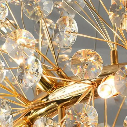 Gold Crystal Spherical Glass Modern Chandelier Light Image - 14