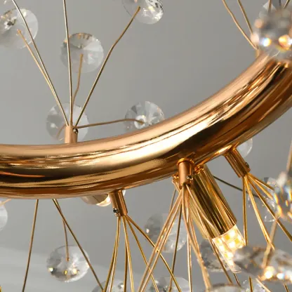 Gold Crystal Spherical Glass Modern Chandelier Light Image - 15