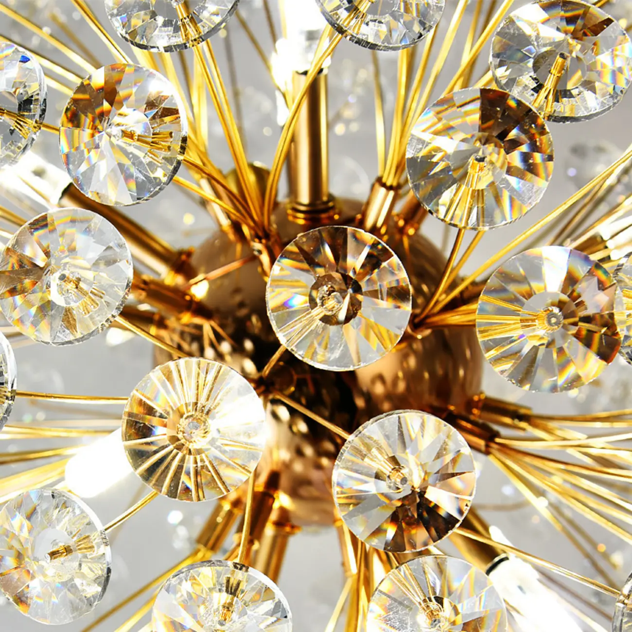 Gold Crystal Spherical Glass Modern Chandelier Light Image - 16 | homeyfad