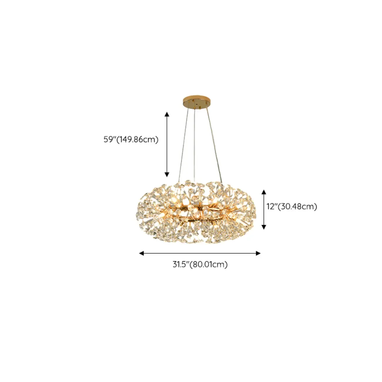 Gold Crystal Spherical Glass Modern Chandelier Light Image - 20