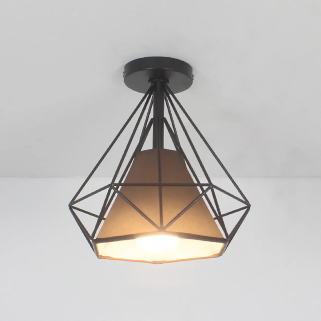 10.5" Mini Fabric Semi Flush LED Ceiling Light for Hallway