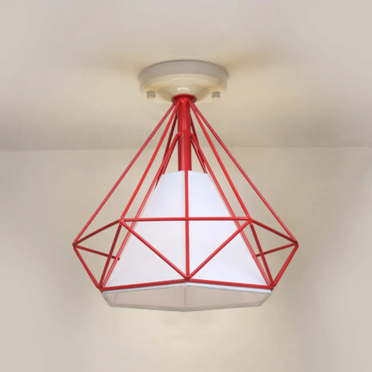 10.5" Mini Fabric Semi Flush LED Ceiling Light for Hallway