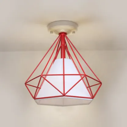 10.5" Mini Fabric Semi Flush LED Ceiling Light for Hallway