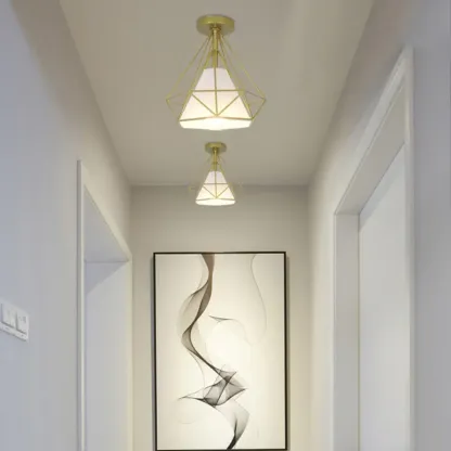 10.5" Mini Fabric Semi Flush LED Ceiling Light for Hallway