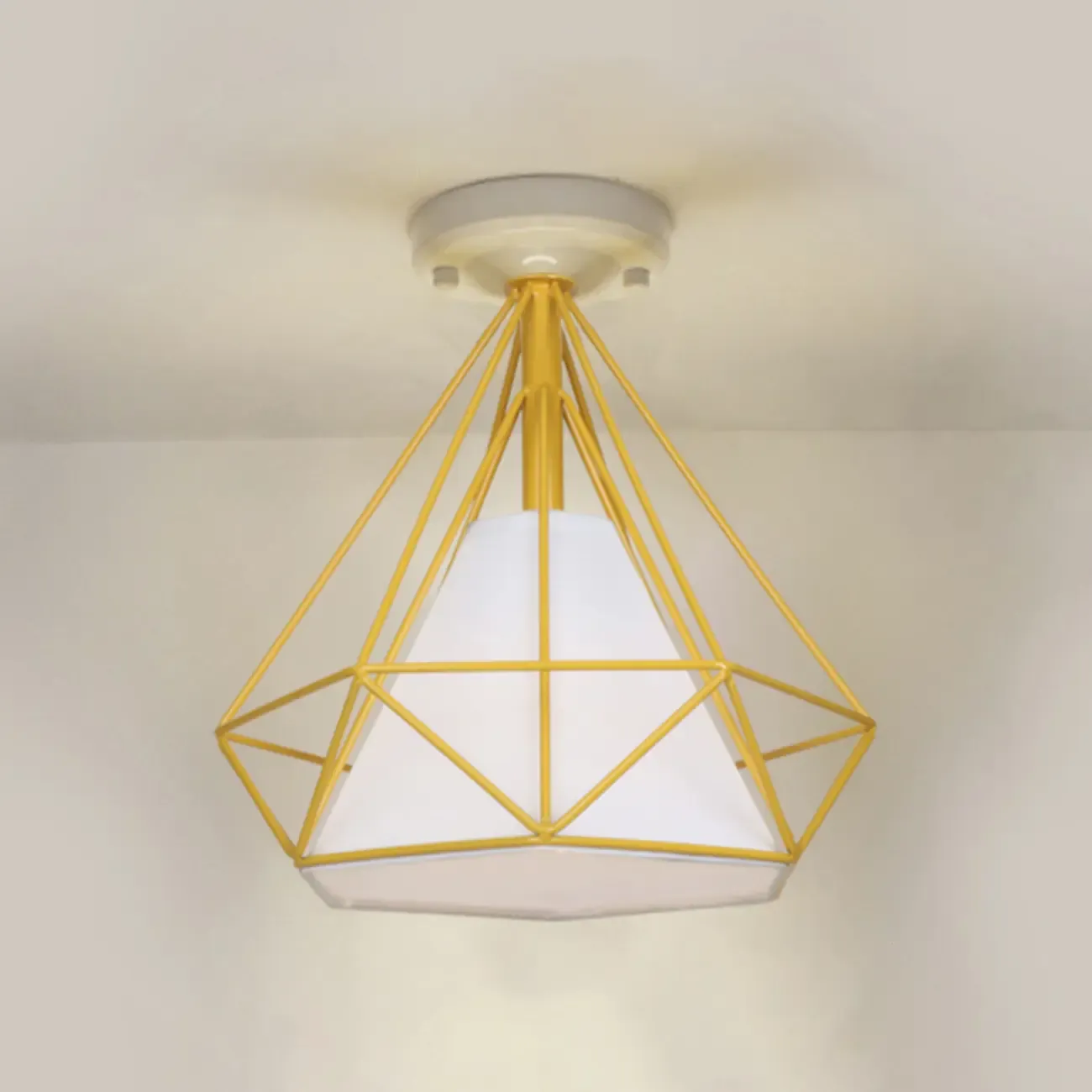 10.5" Mini Fabric Semi Flush LED Ceiling Light for Hallway