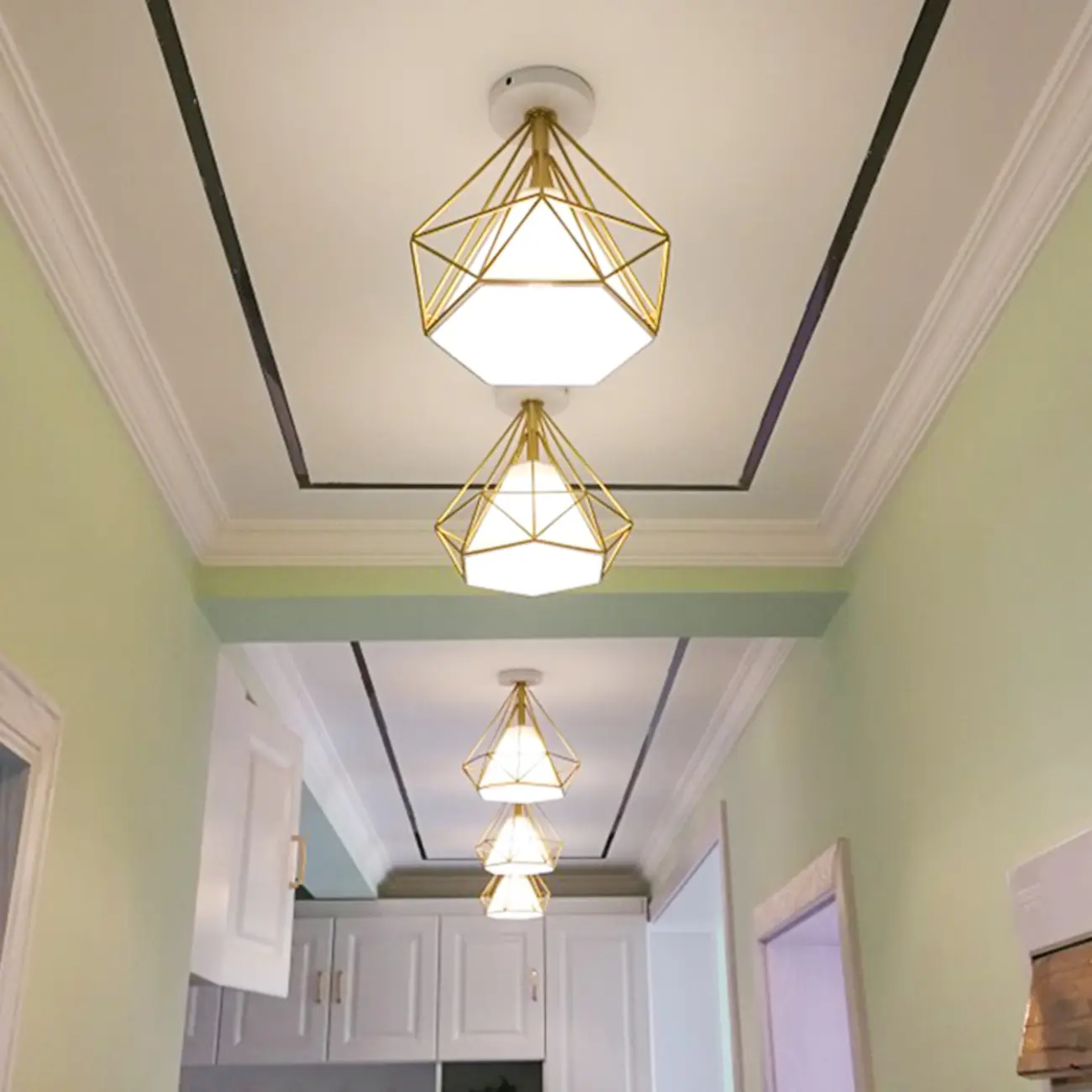 10.5" Mini Fabric Semi Flush LED Ceiling Light for Hallway | homeyfad