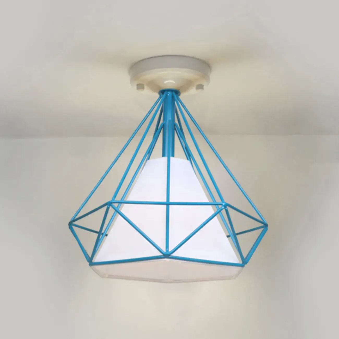 10.5" Mini Fabric Semi Flush LED Ceiling Light for Hallway