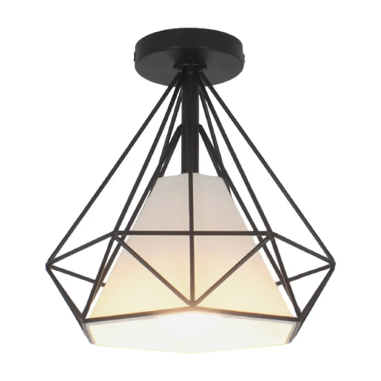 10.5" Mini Fabric Semi Flush LED Ceiling Light for Hallway