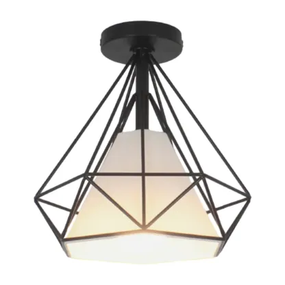 10.5" Mini Fabric Semi Flush LED Ceiling Light for Hallway