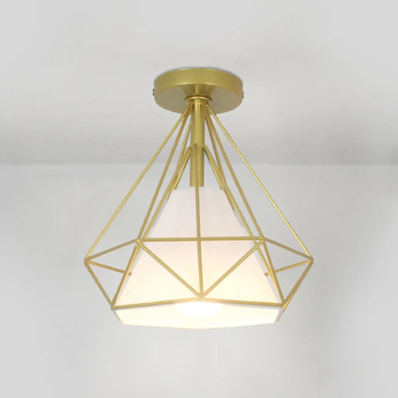 10.5" Mini Fabric Semi Flush LED Ceiling Light for Hallway | homeyfad