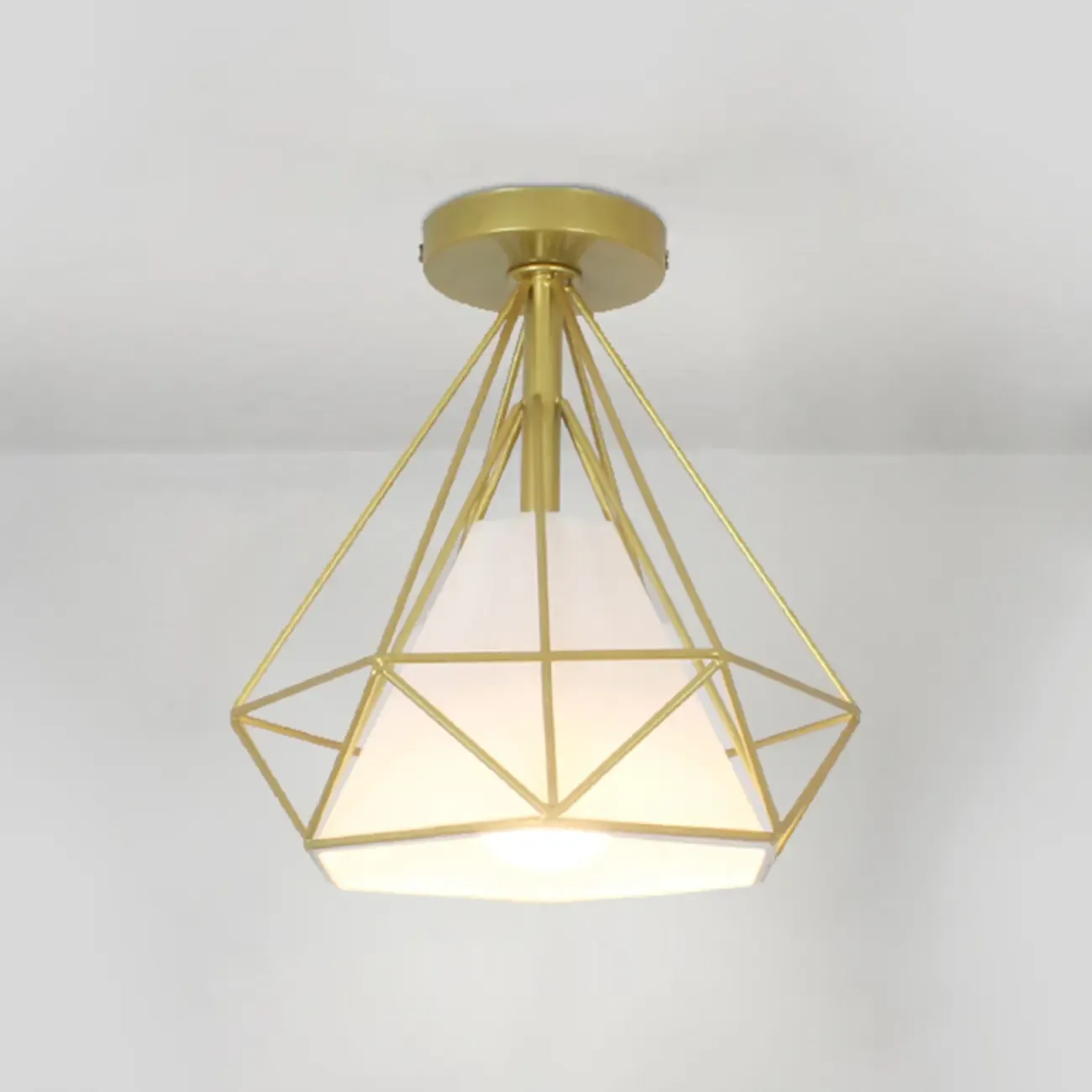 10.5" Mini Fabric Semi Flush LED Ceiling Light for Hallway