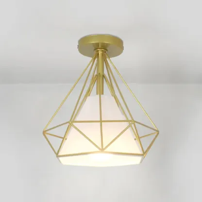 10.5" Mini Fabric Semi Flush LED Ceiling Light for Hallway