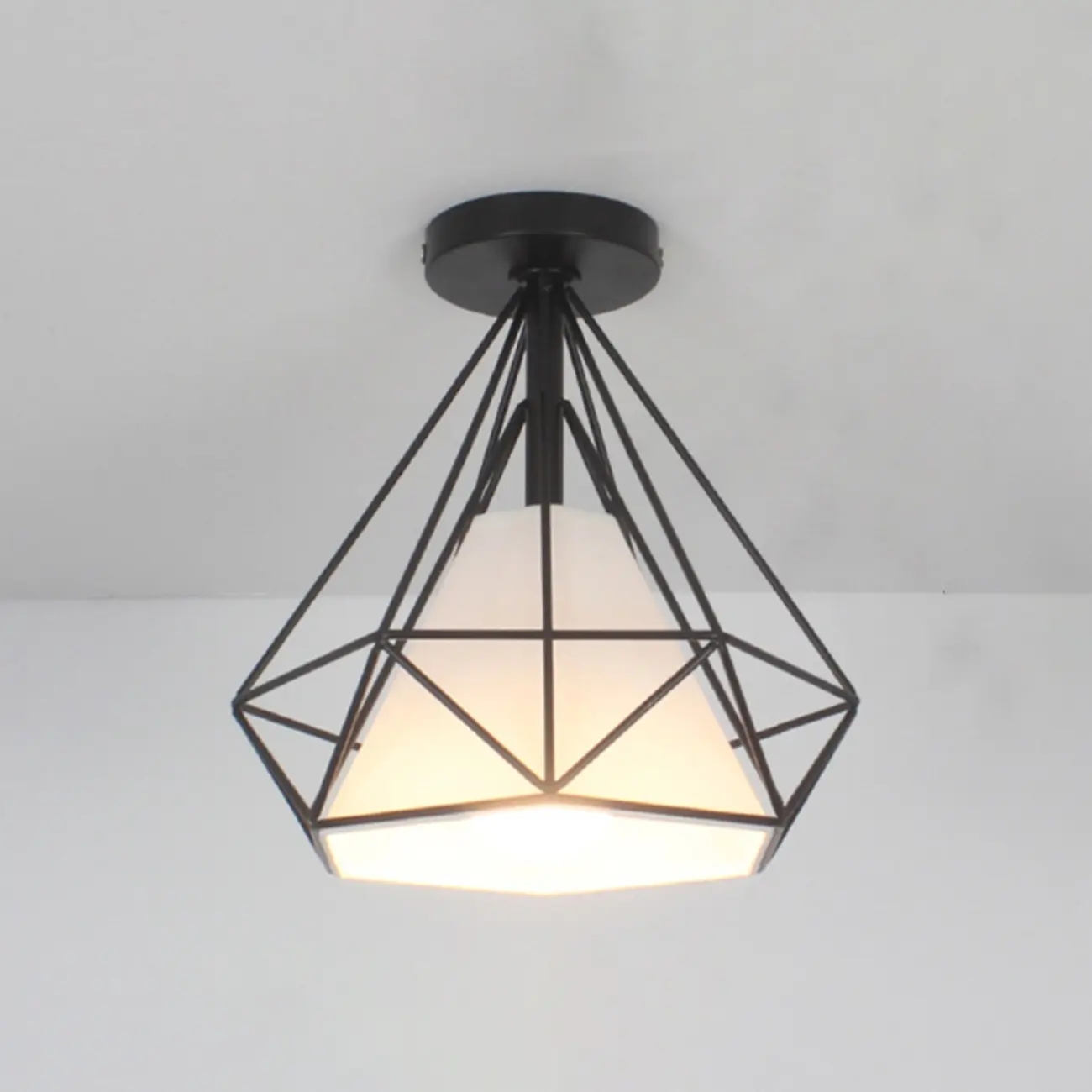 10.5" Mini Fabric Semi Flush LED Ceiling Light for Hallway | homeyfad