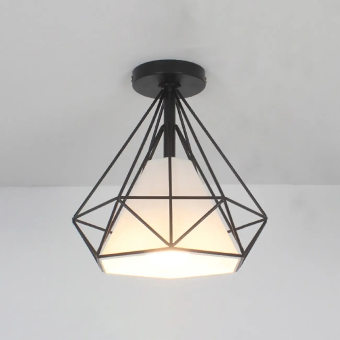 10.5" Mini Fabric Semi Flush LED Ceiling Light for Hallway