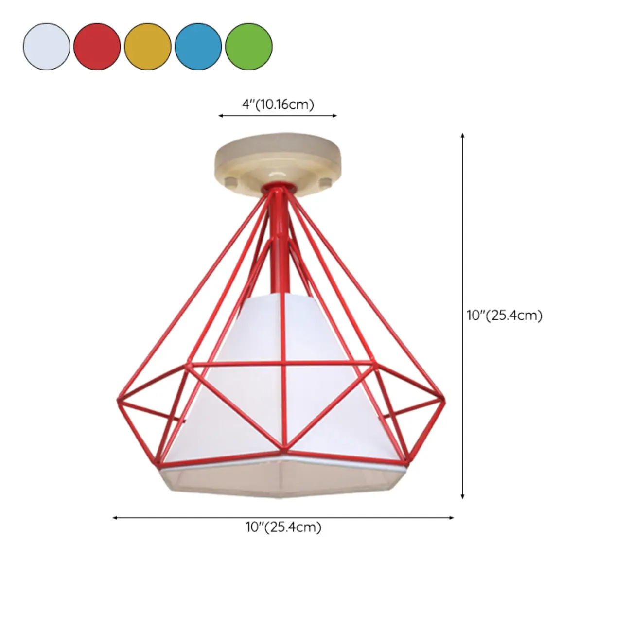 10.5"Mini Fabric Semi Flush LED Ceiling Light for Hallway  #size