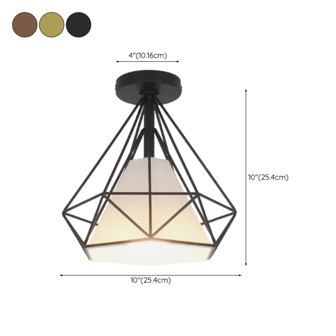 10.5" Mini Fabric Semi Flush LED Ceiling Light for Hallway