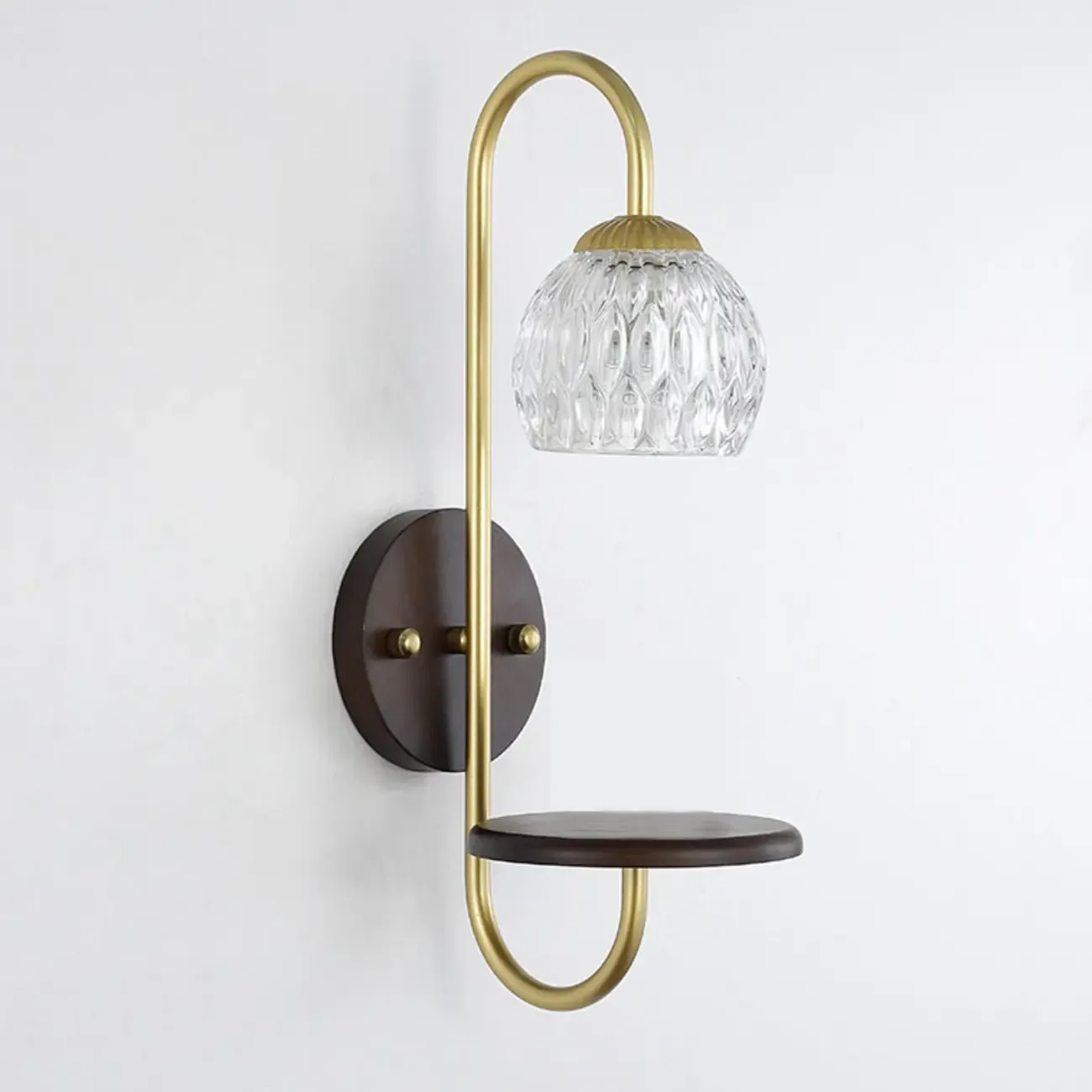 Modern Wood and Glass Wall Sconce for Indoor Decor Image - 6